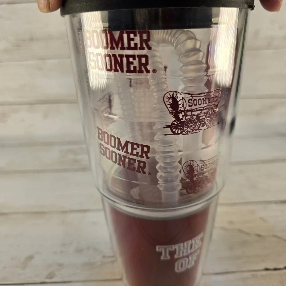 New Tervis Oklahoma Sooners 24oz Tumbler Boomer Sooner Insulated Cup w Lid Straw